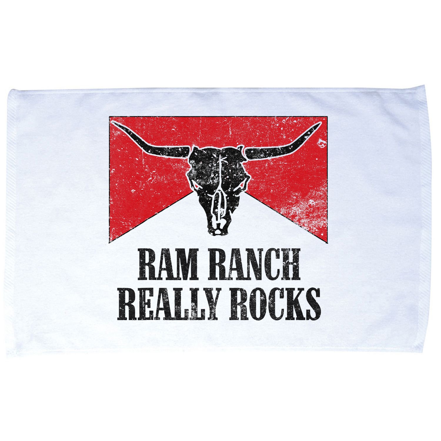 Retro Bull Skull Western Life Country Ram Ranch Rockin' Vibes Microfiber Hand Towel