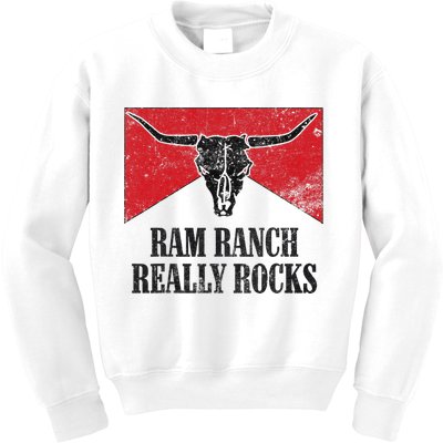 Retro Bull Skull Western Life Country Ram Ranch Rockin' Vibes Kids Sweatshirt