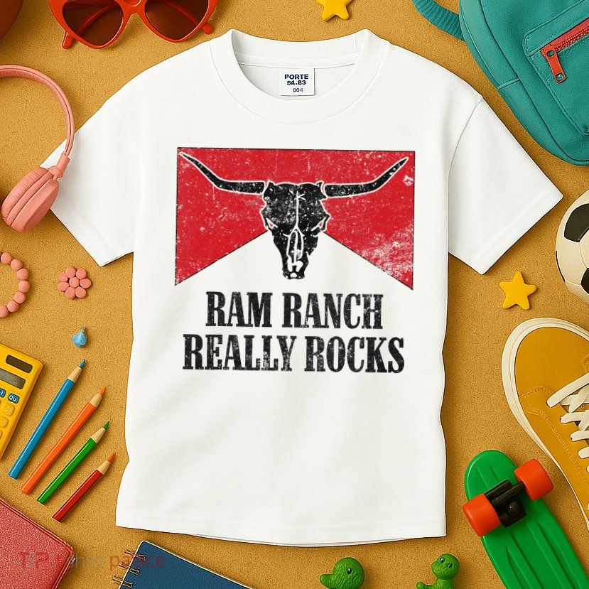 Retro Bull Skull Western Life Country Ram Ranch Rockin' Vibes Kids T-Shirt