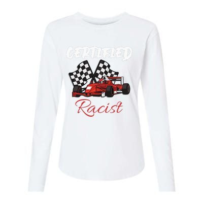 Racer Boost Speedster Certified Retro Racist Certified Race Womens Cotton Relaxed Long Sleeve T-Shirt