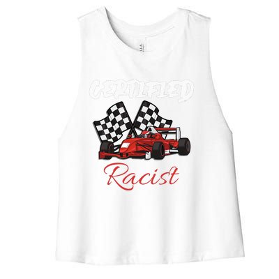 Racer Boost Speedster Certified Retro Racist Certified Race Women's Racerback Cropped Tank