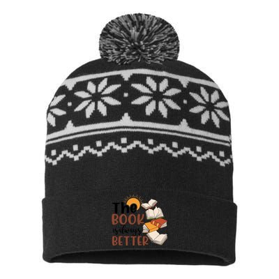 Reading Books The Book Is Always Better Gift Cute Reading USA-Made Snowflake Beanie