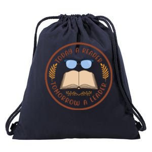 Reading Books Today A Reader Tomorrow A Leader Gift Cute Reading Drawstring Bag