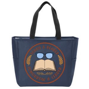 Reading Books Today A Reader Tomorrow A Leader Gift Cute Reading Zip Tote Bag