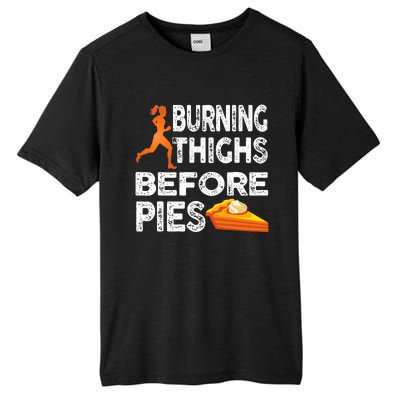 Running Burning Thighs Before Pies Funny Runner Tall Fusion ChromaSoft Performance T-Shirt