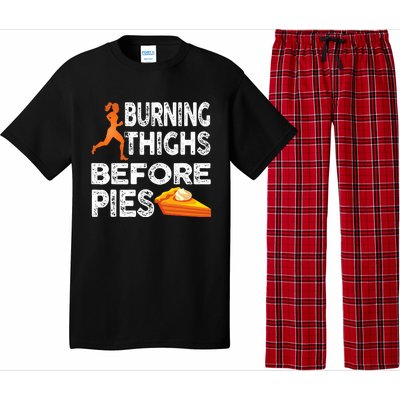 Running Burning Thighs Before Pies Funny Runner Pajama Set