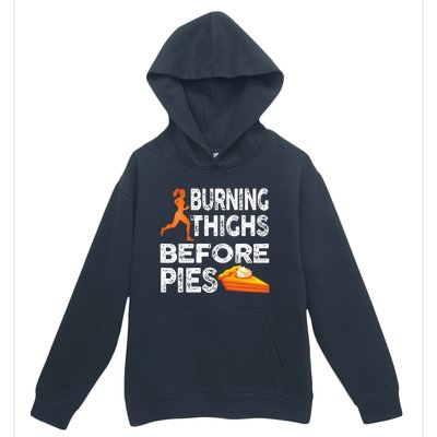 Running Burning Thighs Before Pies Funny Runner Urban Pullover Hoodie