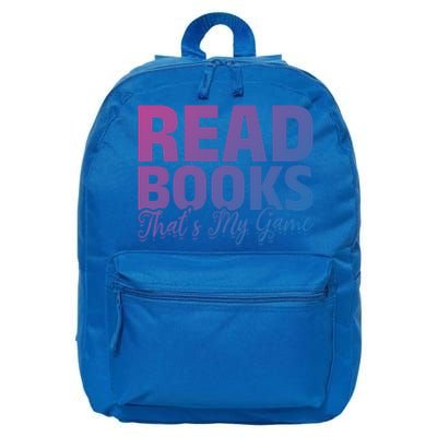 Read Books Thats My Game Librarian Book Reader Book Lover Funny Gift 16 in Basic Backpack