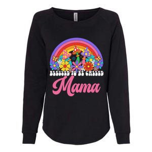 Retro Blessed To Be Called Mama Rainbow Groovy Hippie Flower Gift Womens California Wash Sweatshirt