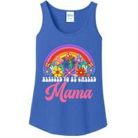 Retro Blessed To Be Called Mama Rainbow Groovy Hippie Flower Gift Ladies Essential Tank