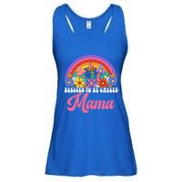 Retro Blessed To Be Called Mama Rainbow Groovy Hippie Flower Gift Ladies Essential Flowy Tank