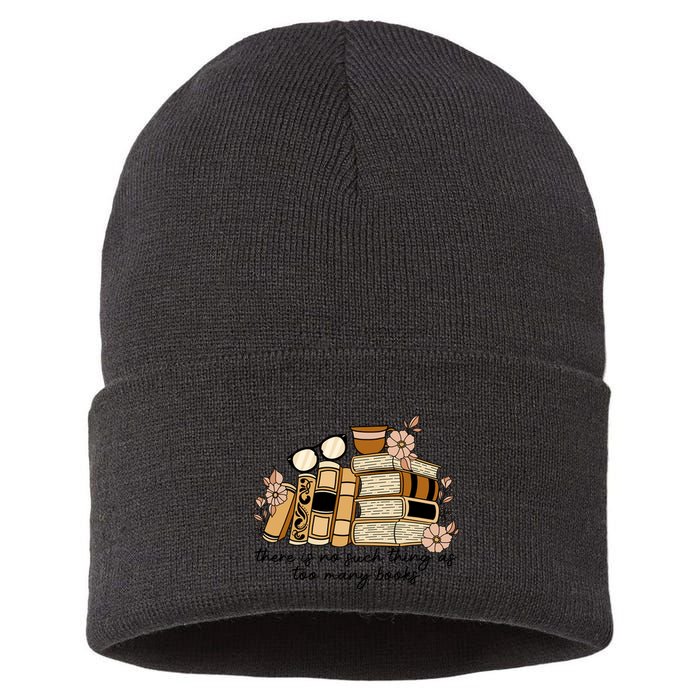 Reading Books There Is Non Such Thing As Too Many Books Gift Sustainable Knit Beanie