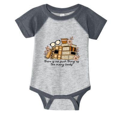 Reading Books There Is Non Such Thing As Too Many Books Gift Infant Baby Jersey Bodysuit
