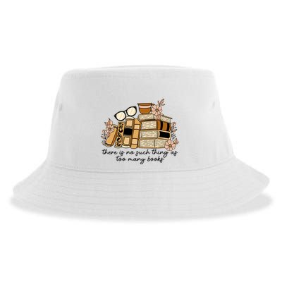 Reading Books There Is Non Such Thing As Too Many Books Gift Sustainable Bucket Hat