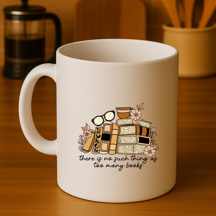 Reading Books There Is Non Such Thing As Too Many Books Gift Mug