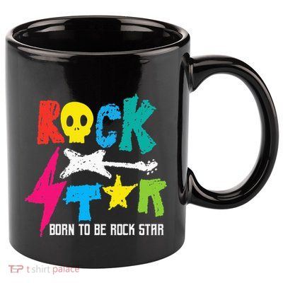 Rockstar Born To Be Rockstar Music Funny Gift 11oz C Handle Ceramic Mug