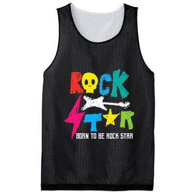 Rockstar Born To Be Rockstar Music Funny Gift Mesh Reversible Basketball Jersey Tank