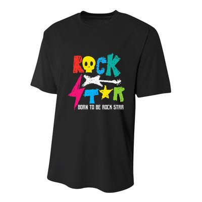 Rockstar Born To Be Rockstar Music Funny Gift Youth Performance Sprint T-Shirt