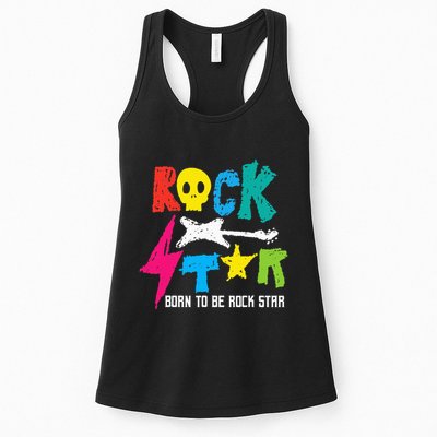 Rockstar Born To Be Rockstar Music Funny Gift Womens Tank Top