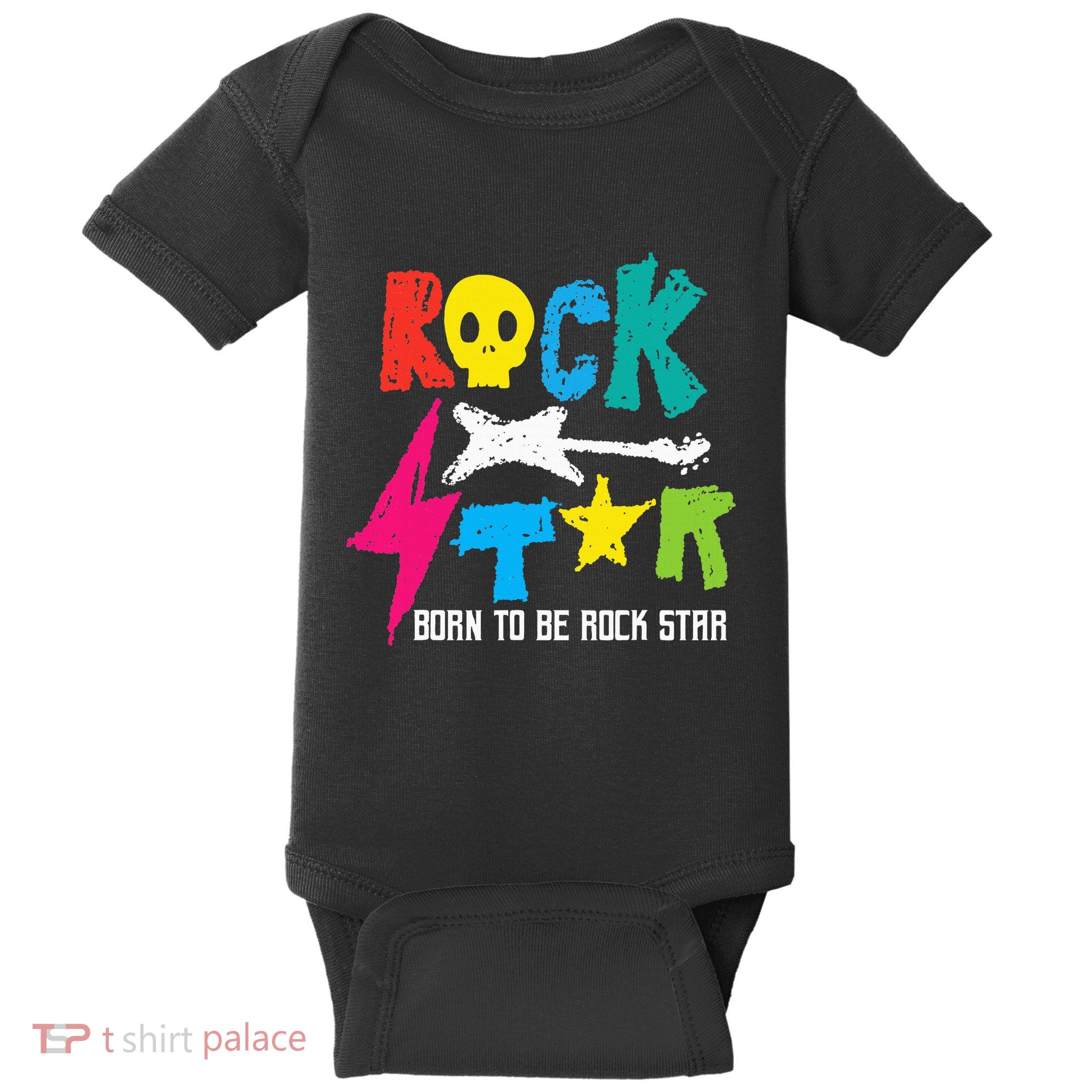 Rockstar Born To Be Rockstar Music Funny Gift Baby Bodysuit