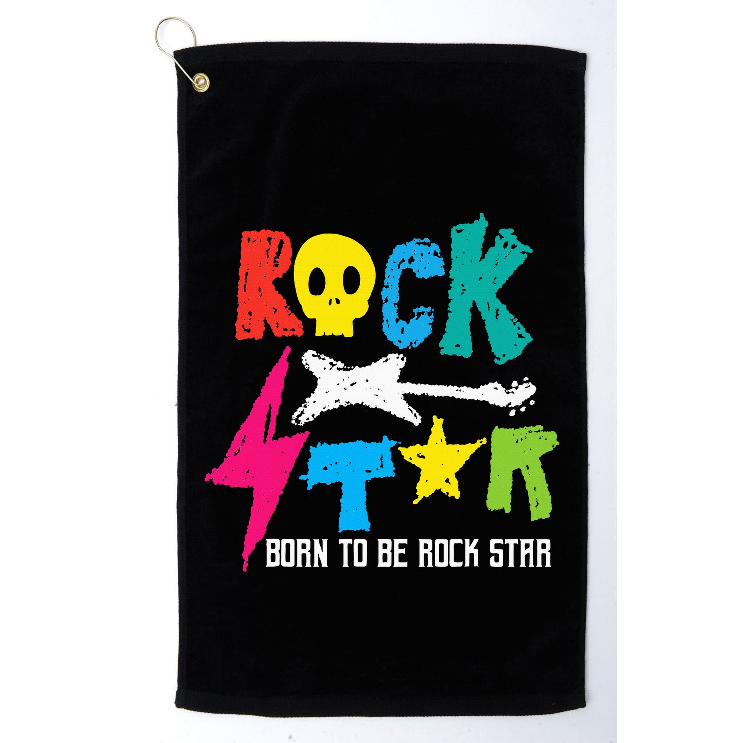 Rockstar Born To Be Rockstar Music Funny Gift Golf Towel