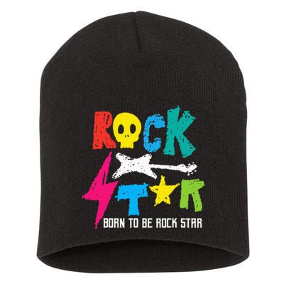 Rockstar Born To Be Rockstar Music Funny Gift Short Acrylic Beanie