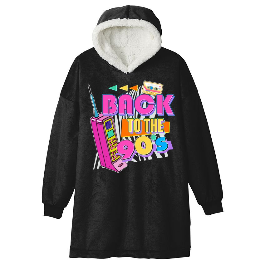 Retro Back To The 90's Nineties Hooded Wearable Blanket