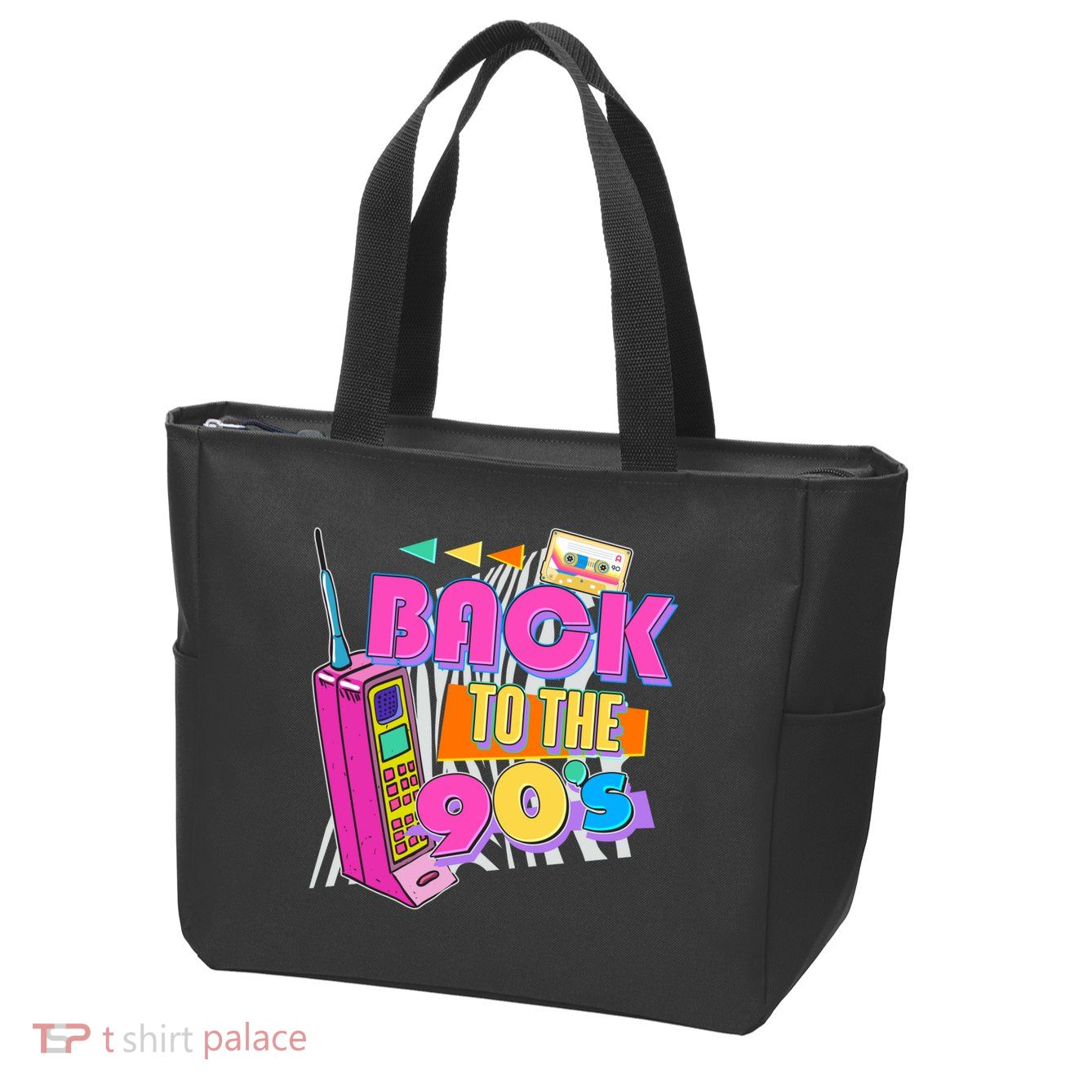 Retro Back To The 90's Nineties Zip Tote Bag