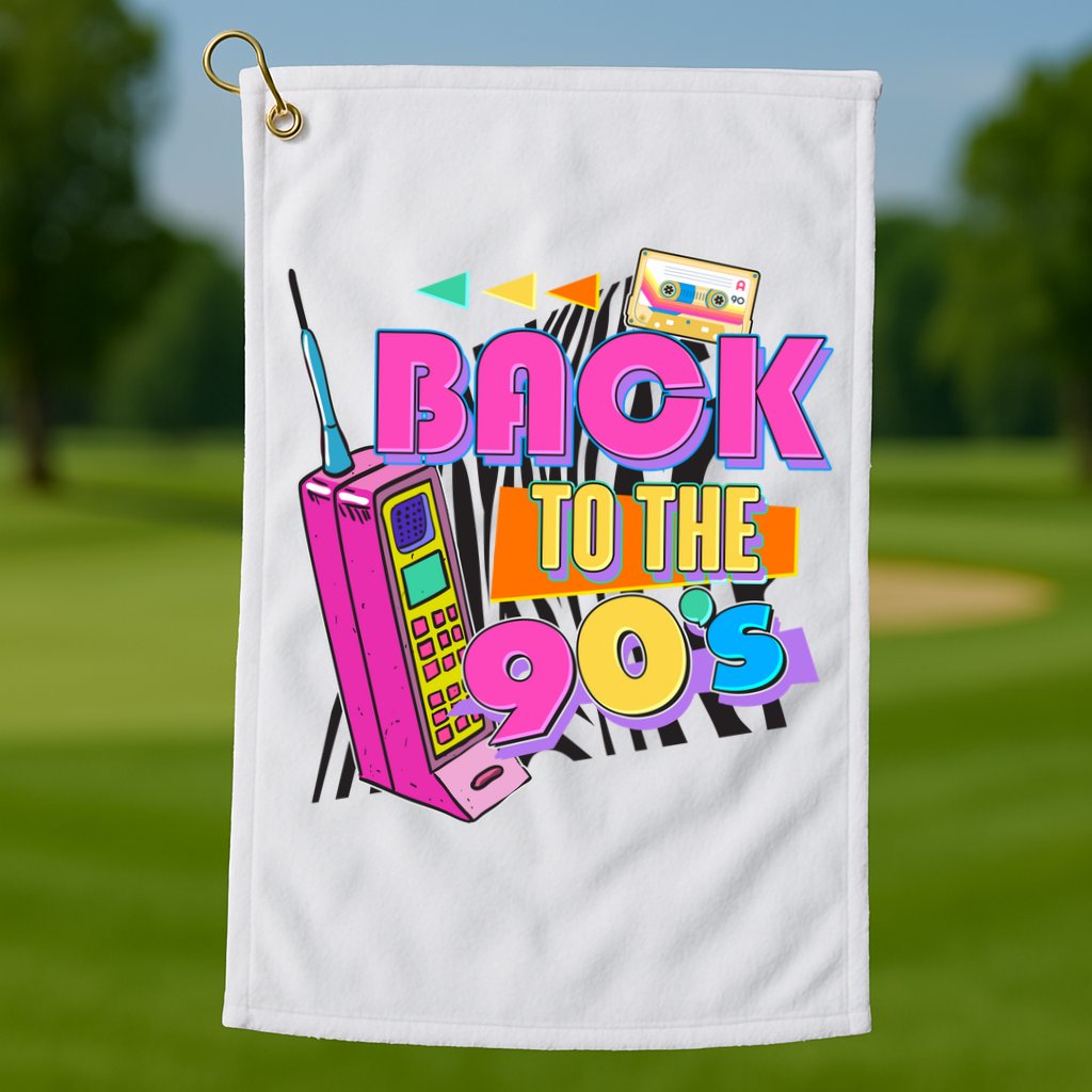 Retro Back To The 90's Nineties Golf Towel