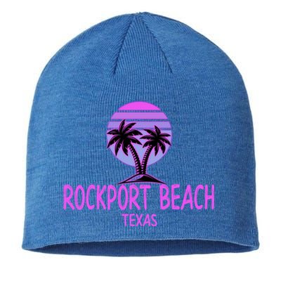 Rockport Beach Texas Vintage Retro Gift 70s Throwback Sustainable Beanie