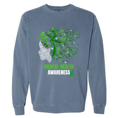 Retro Butterfly Tal Health Matters Awareness Gift Garment-Dyed Sweatshirt