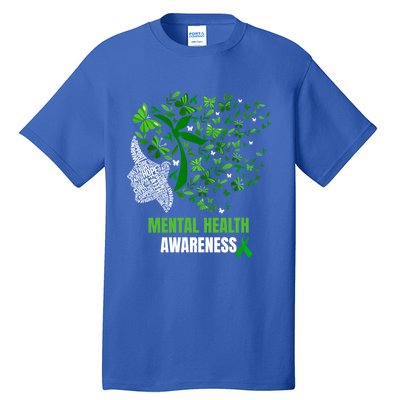 Retro Butterfly Tal Health Matters Awareness Gift Tall T-Shirt