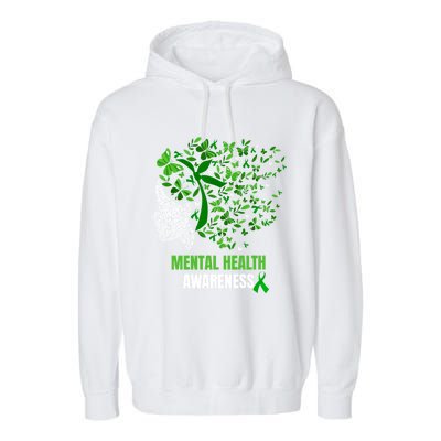 Retro Butterfly Tal Health Matters Awareness Gift Garment-Dyed Fleece Hoodie