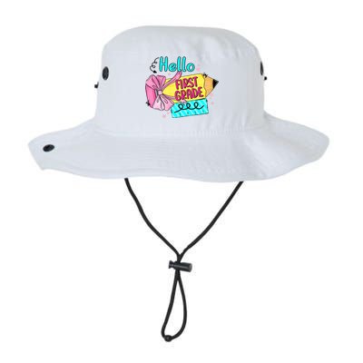 Retro Back To School Hello First Grade Legacy Cool Fit Booney Bucket Hat