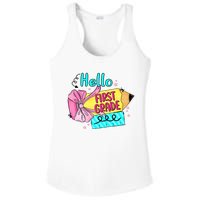 Retro Back To School Hello First Grade Ladies PosiCharge Competitor Racerback Tank