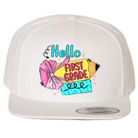 Retro Back To School Hello First Grade Wool Snapback Cap