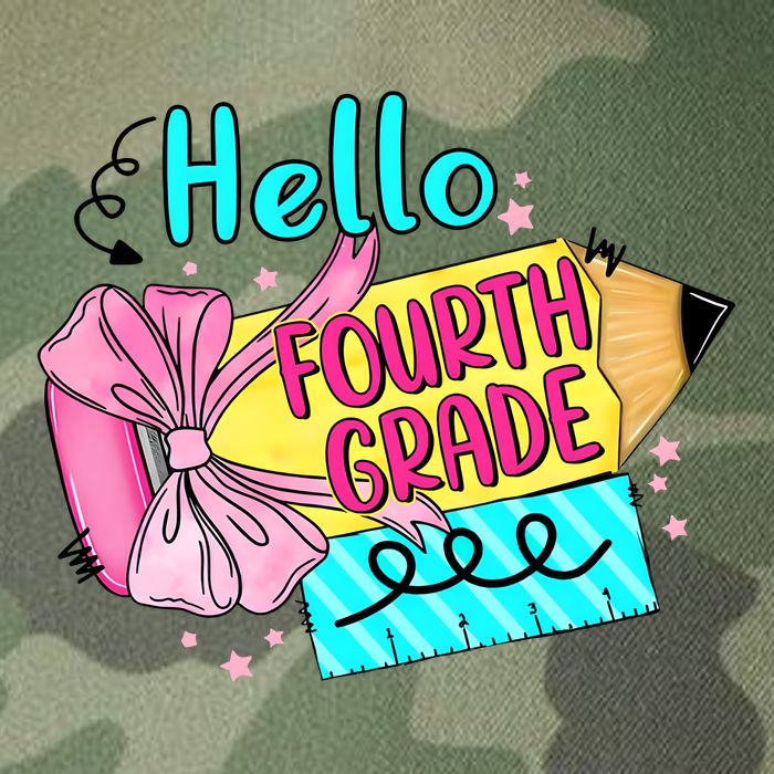 Retro Back To School Hello Fourth Grade Legacy Tie Dye Trucker Hat