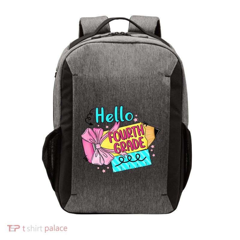 Retro Back To School Hello Fourth Grade Vector Backpack