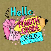Retro Back To School Hello Fourth Grade Garment-Dyed Women's Muscle Tee