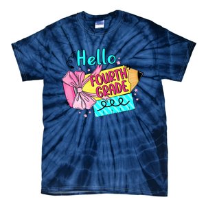 Retro Back To School Hello Fourth Grade Tie-Dye T-Shirt