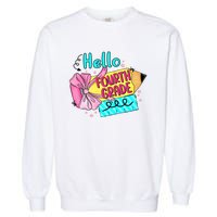 Retro Back To School Hello Fourth Grade Garment-Dyed Sweatshirt