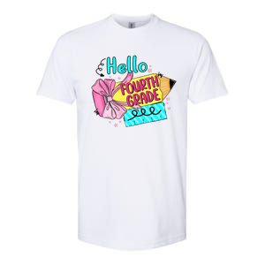 Retro Back To School Hello Fourth Grade Softstyle CVC T-Shirt