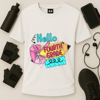 Retro Back To School Hello Fourth Grade Performance Shirt