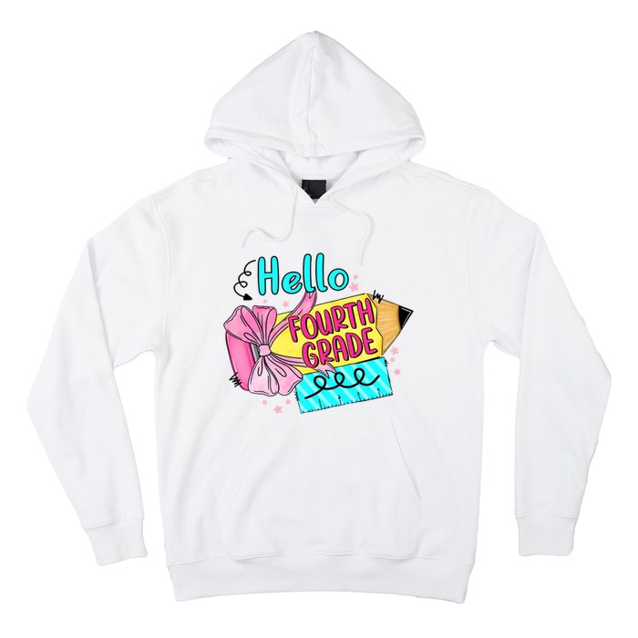 Retro Back To School Hello Fourth Grade Hoodie