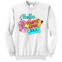 Retro Back To School Hello Fourth Grade Sweatshirt