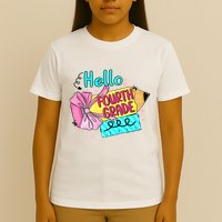Retro Back To School Hello Fourth Grade T-Shirt