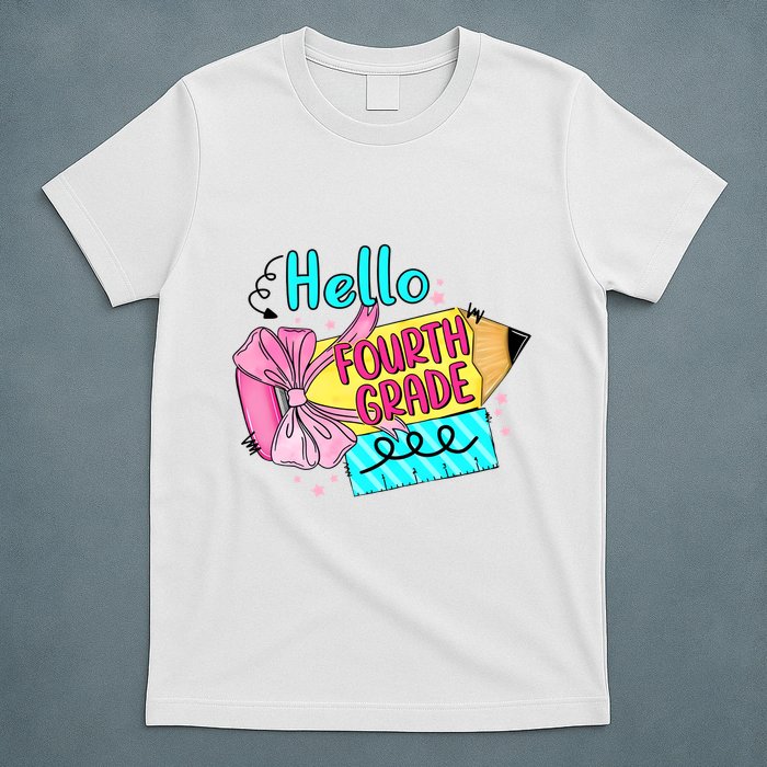 Retro Back To School Hello Fourth Grade T-Shirt