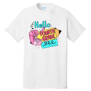 Retro Back To School Hello Fourth Grade Tall T-Shirt