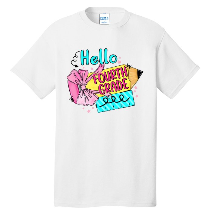 Retro Back To School Hello Fourth Grade Tall T-Shirt