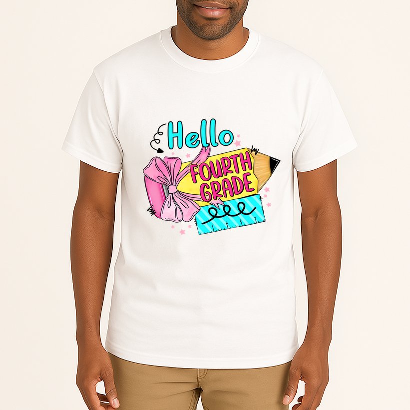 Retro Back To School Hello Fourth Grade Tall T-Shirt